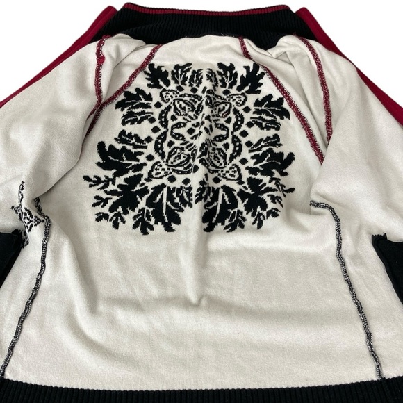 Athleta Black Full Zip Scroll Design Cardigan Jacket, Size Small - Picture 9 of 11